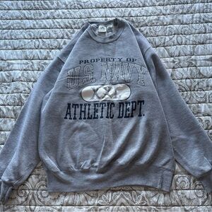 Vintage Soffe Gray U.S. Navy Crewneck Sweater